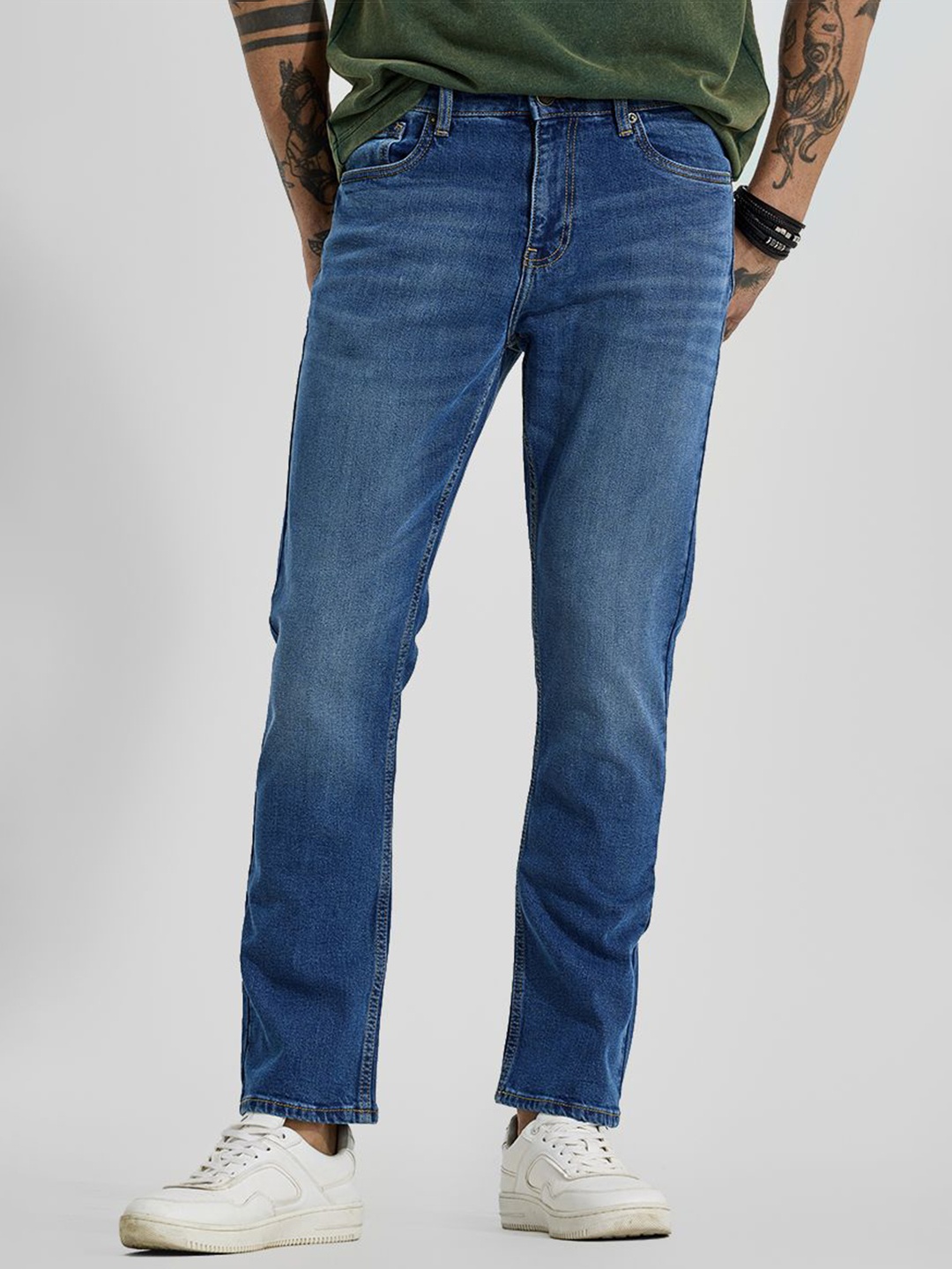 

Snitch Men Blue Mid-Rise Relaxed Fit Jeans