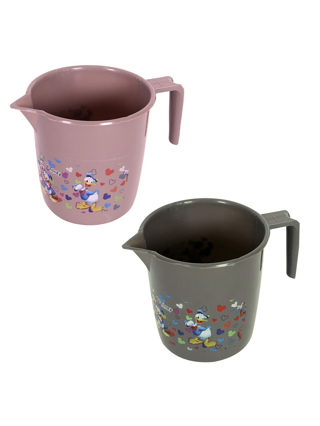 

Kuber Industries Brown & Grey 2 Pieces Floral Printed Bath Mugs 1L Each