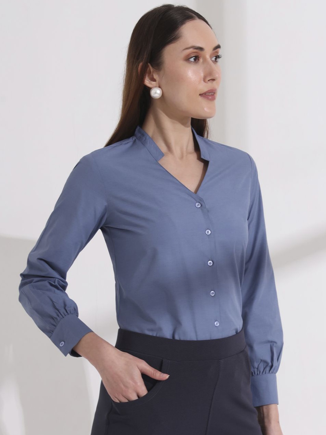 

All About You Formals Women Opaque Formal Shirt, Grey
