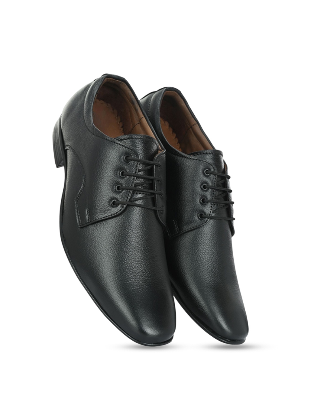 

Butello Men Leather Formal Derbys, Black