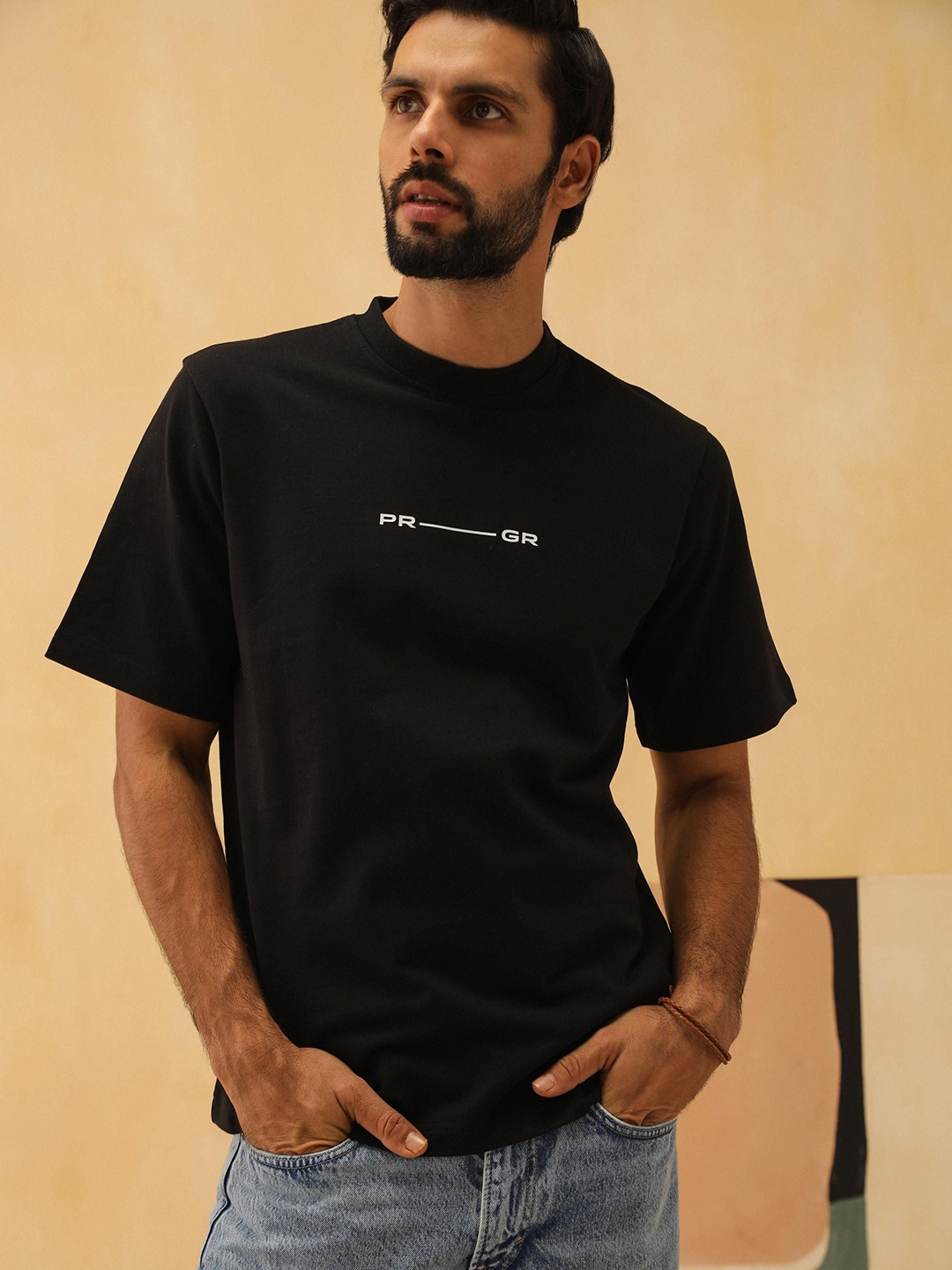 

PRIMAL GRAY Men Organic Cotton T-shirt, Black