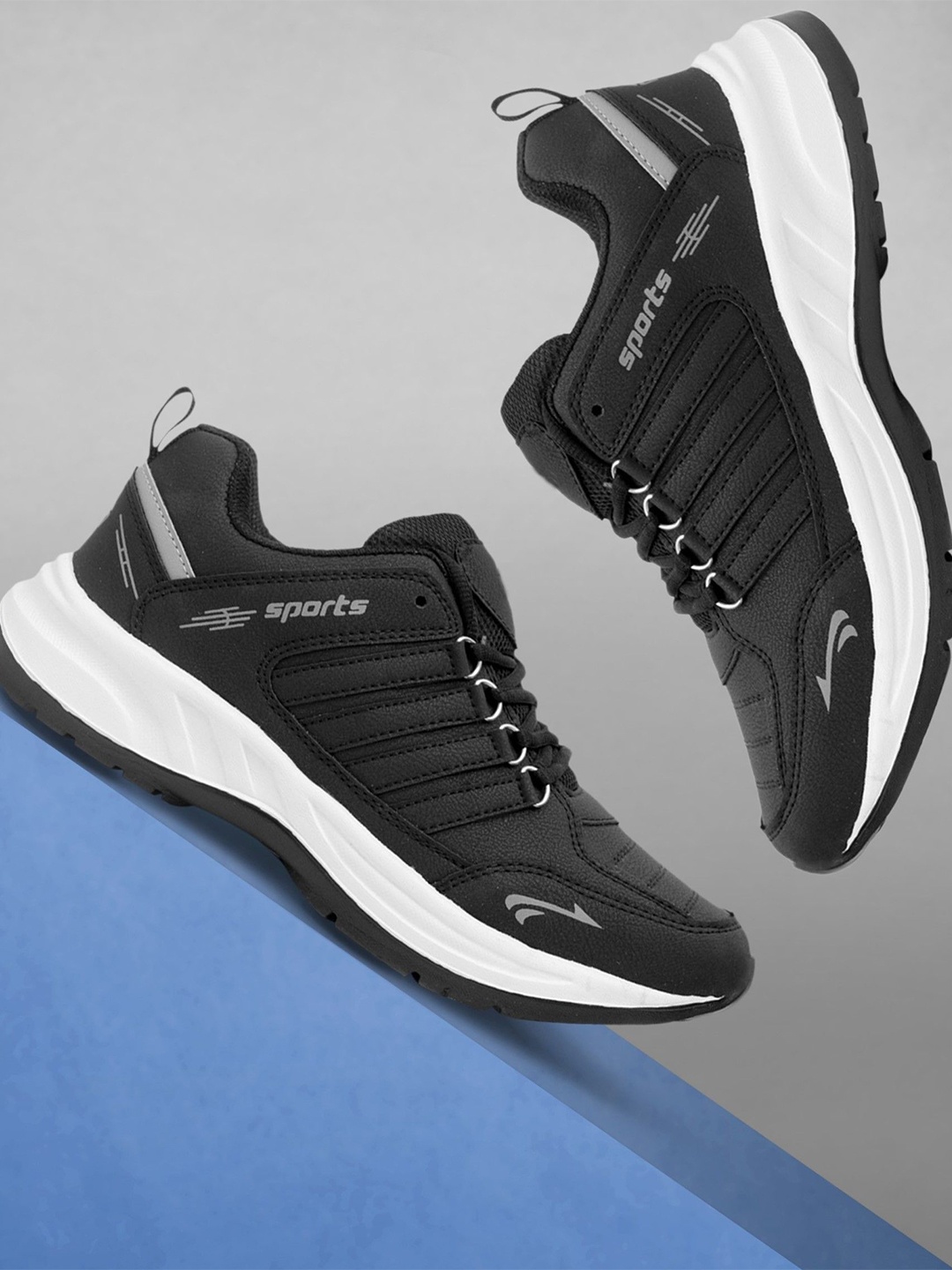 

NOBELITE Men Running Non-Marking Shoes, Black