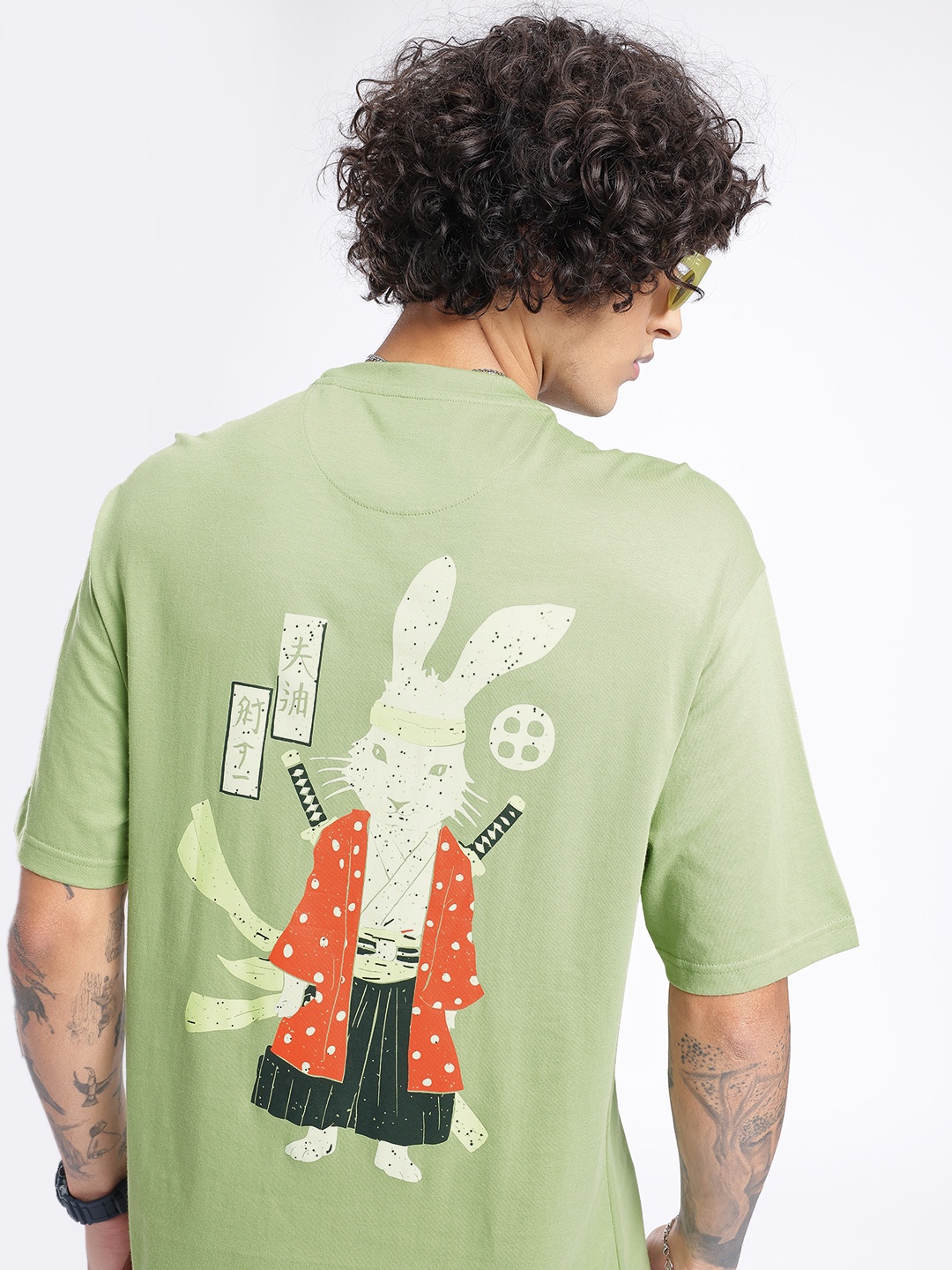 

glitchez Urban Savvy Printed Relaxed Fit T-shirt, Green
