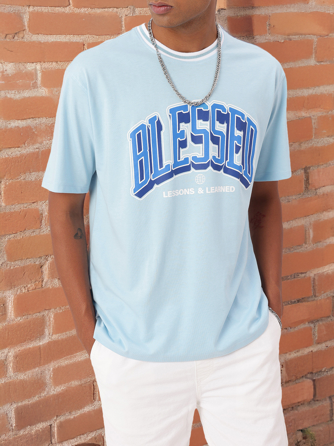 

Kook N Keech Uplifting Vibe Printed Relaxed Fit T-shirt, Blue