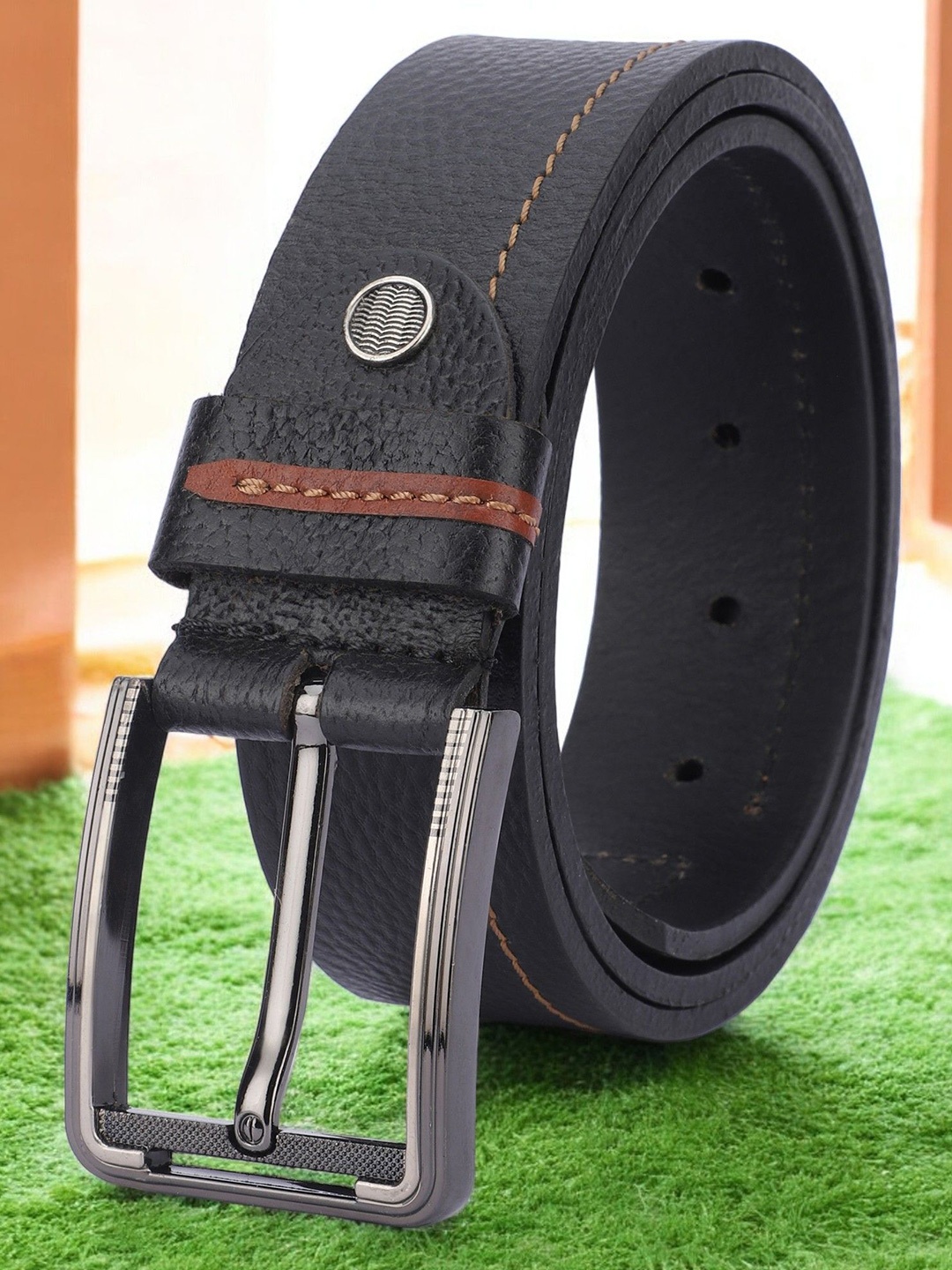 

The Roadster Lifestyle Co Genuine Leather Casual Belt, Black