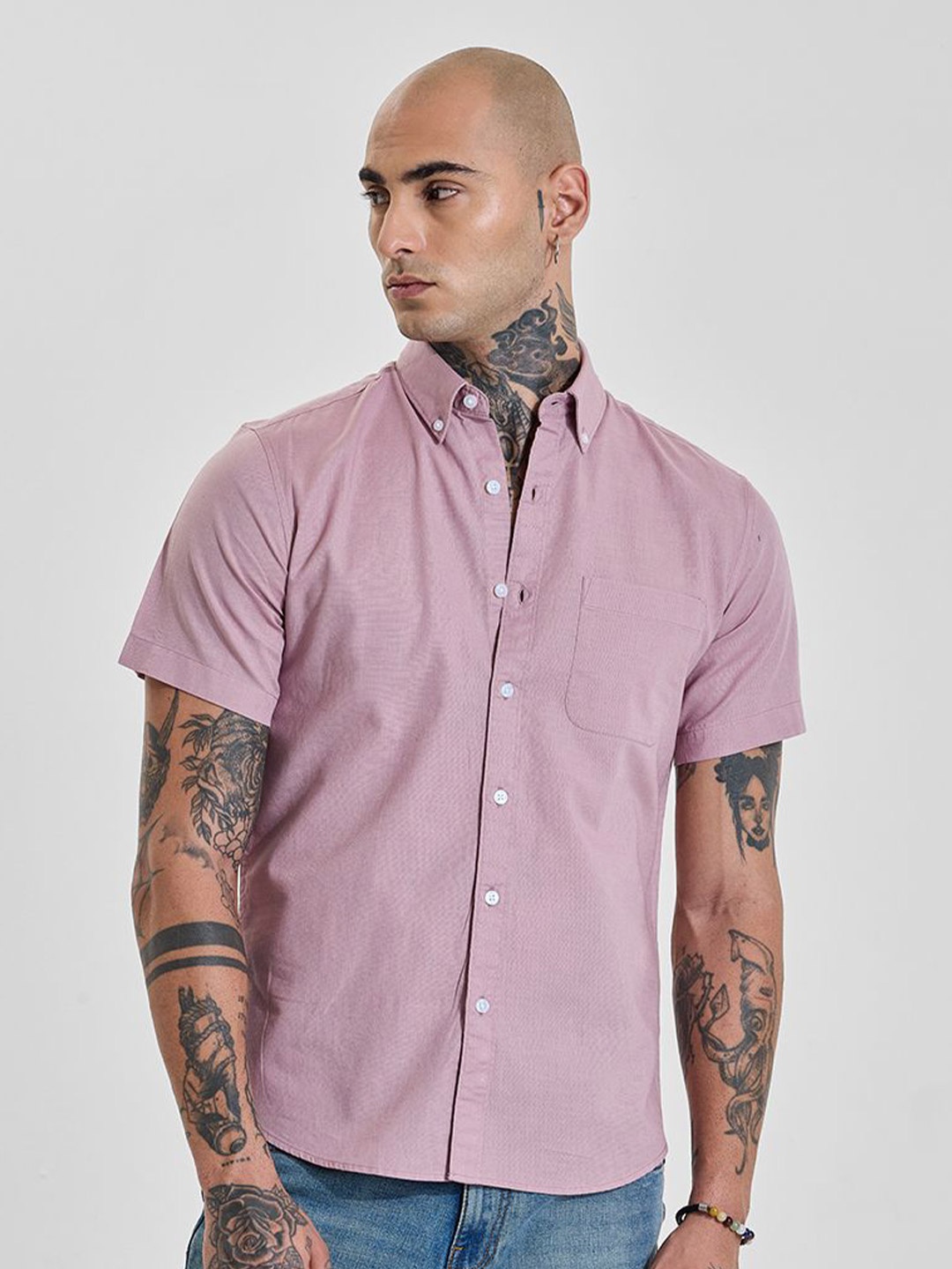 

Snitch Men Slim Fit Opaque Formal Shirt, Rose