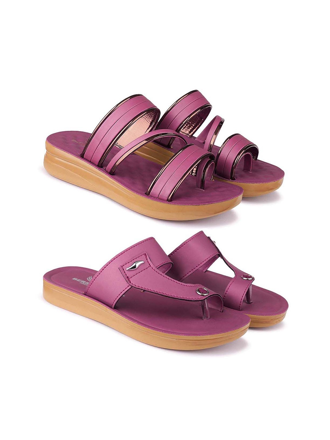 

BERSACHE Women Open Toe Flats, Purple