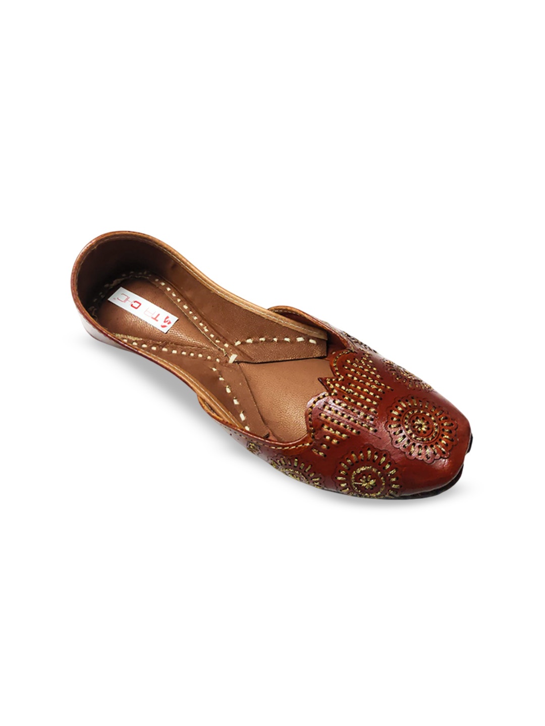 

Ta Chic Women Handcrafted Mojaris Flats, Brown