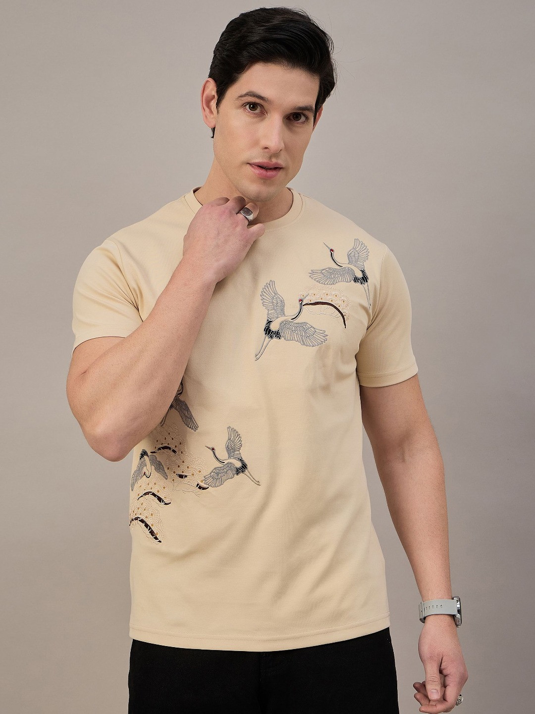 

REPRISE Men T-shirt, Beige