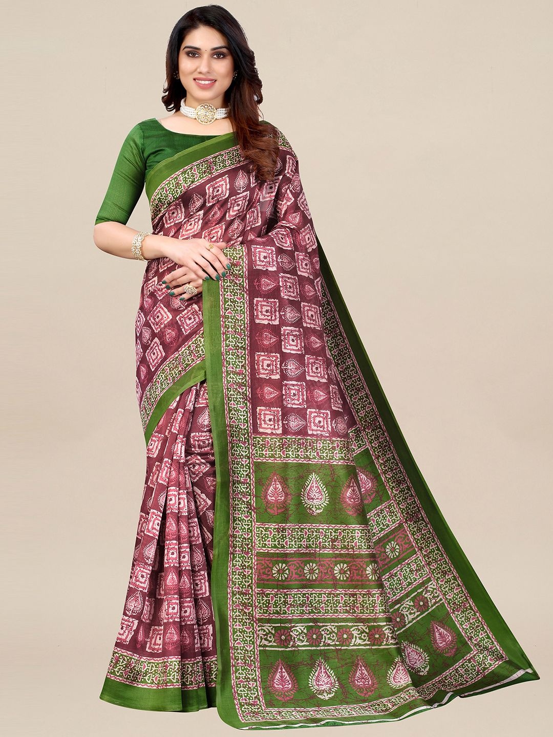 

Anouk Rustic Art Silk Pochampally Saree, Mauve