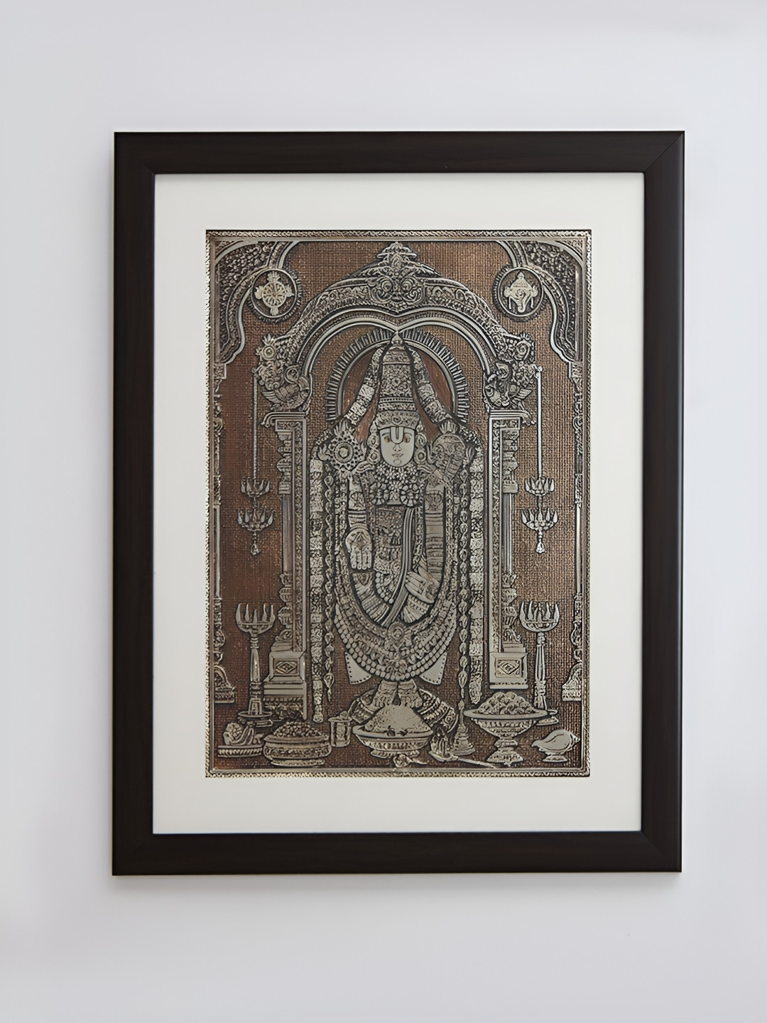 

SHREE KALA HOME DECOR Brown Lord Venkateswara Tirupati Balaji Religious Wall Paintings