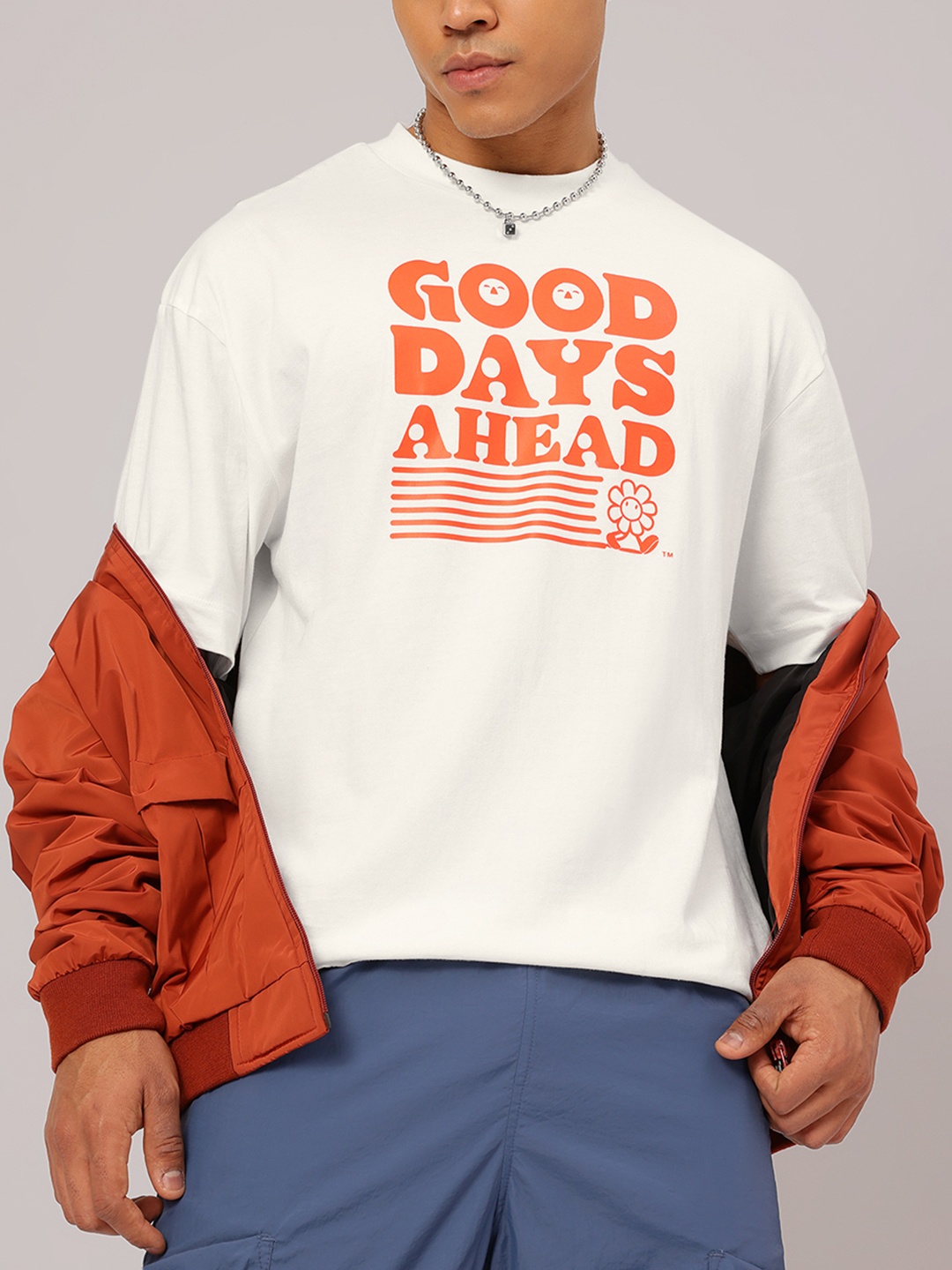 

Kook N Keech Vibe Tribe Pure Cotton Printed Oversized T-shirt, White