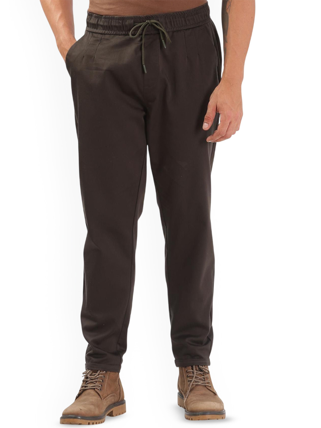 

COLOR HUNT Men Comfort Easy Wash Joggers Trousers, Black