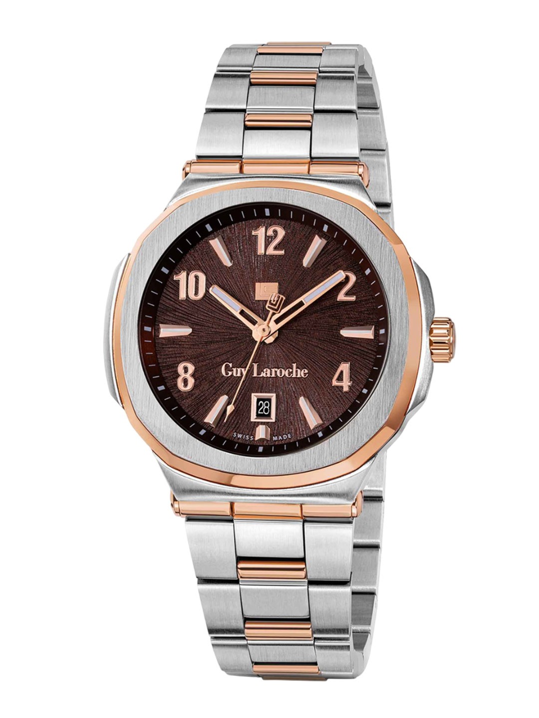 

Guy Laroche Men Dial & Stainless Steel Bracelet Style Straps Analogue Watch GLWGG0000319, Brown