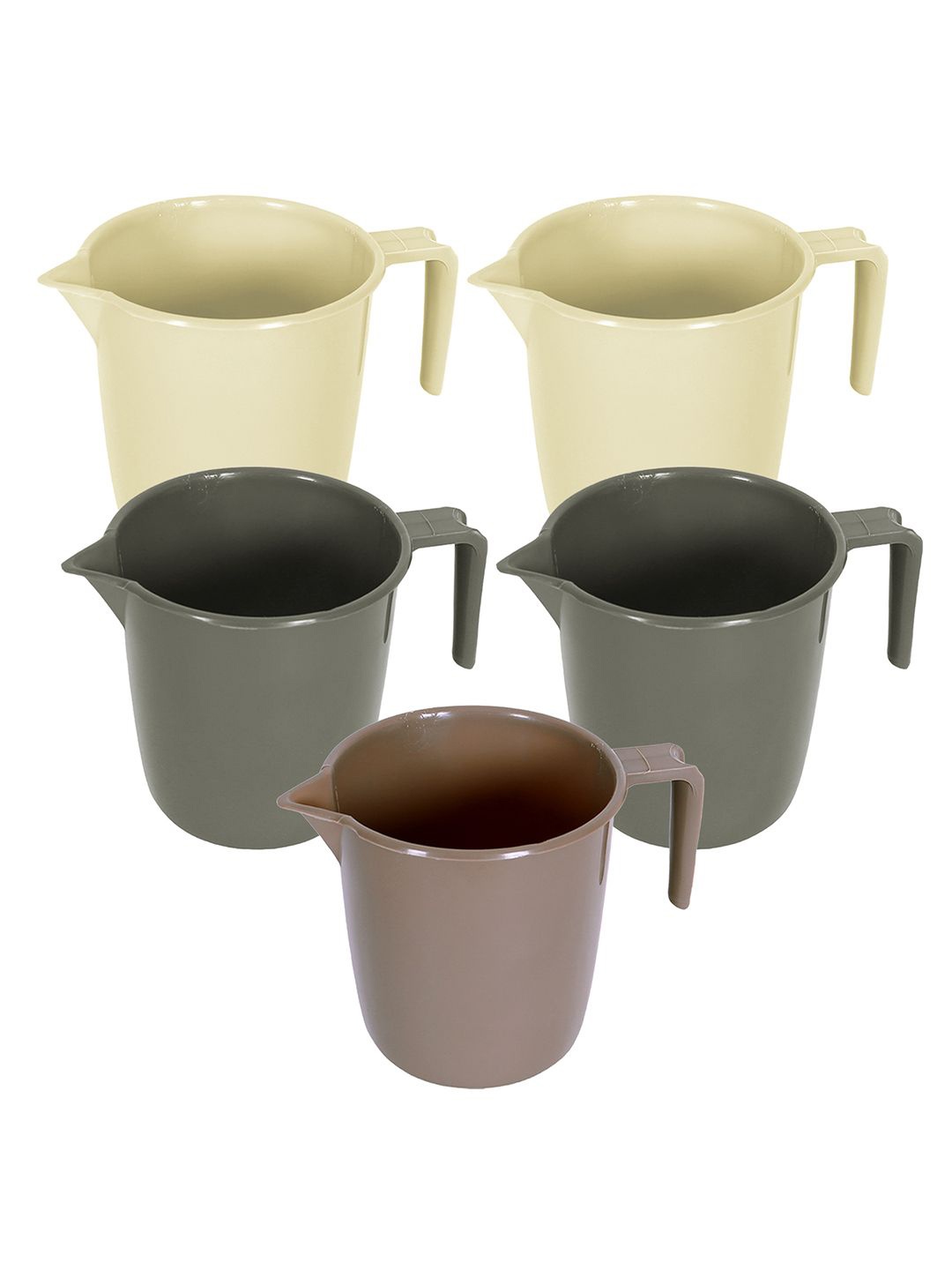 

Kuber Industries Brown & Grey 5 Pieces Bath Mugs 1L Each