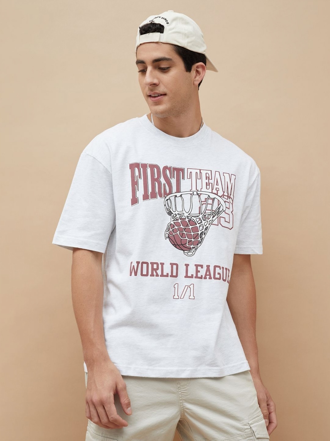 

Fame Forever by Lifestyle Men Typography Printed Applique T-shirt, Grey melange