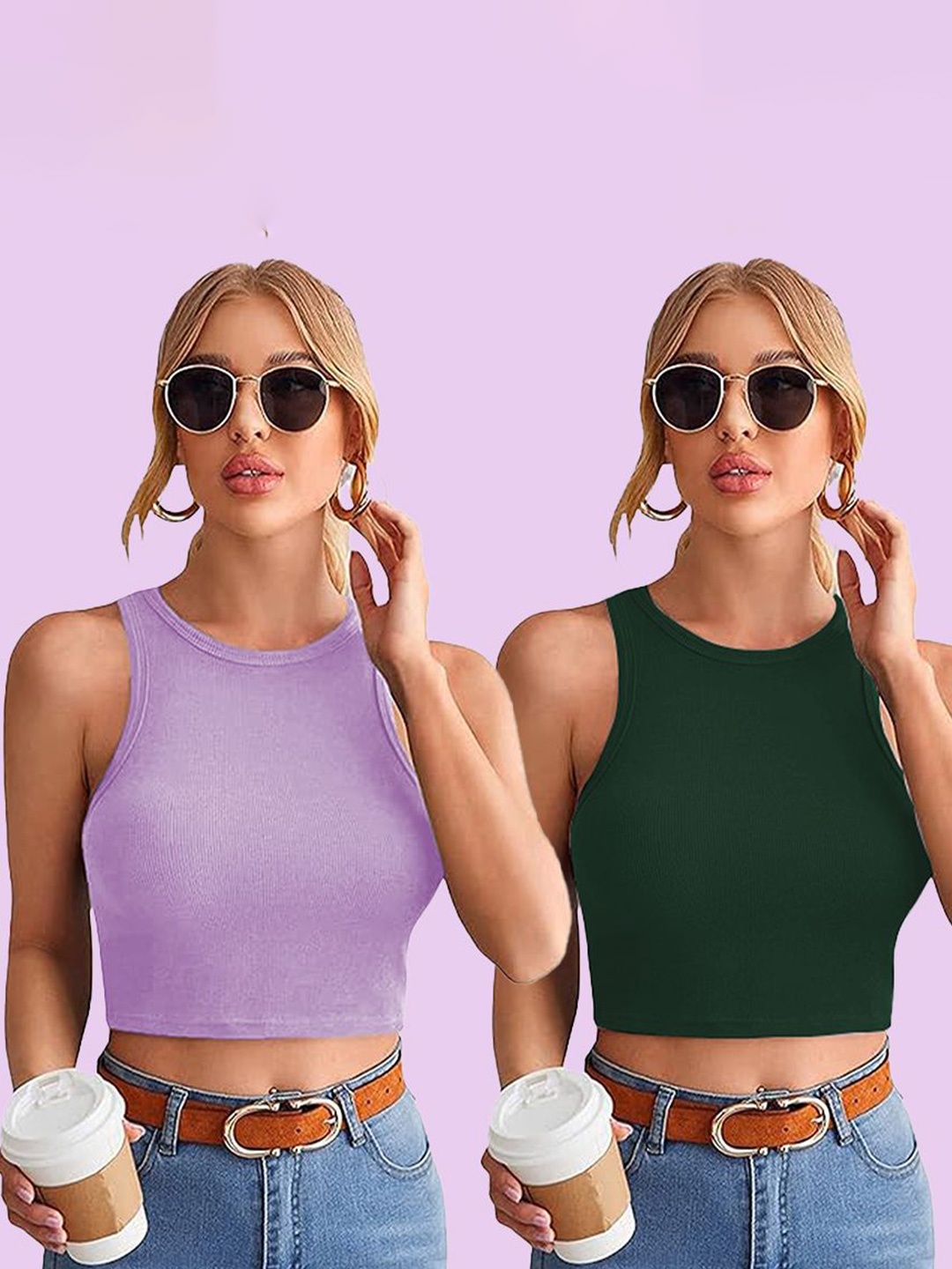 

Mast & Harbour Cotton Crop Top, Multi