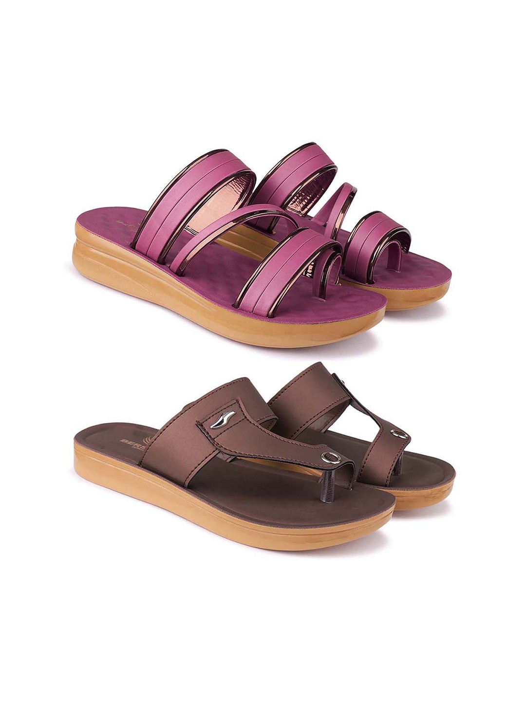 

BERSACHE Women Open Toe Flats, Purple