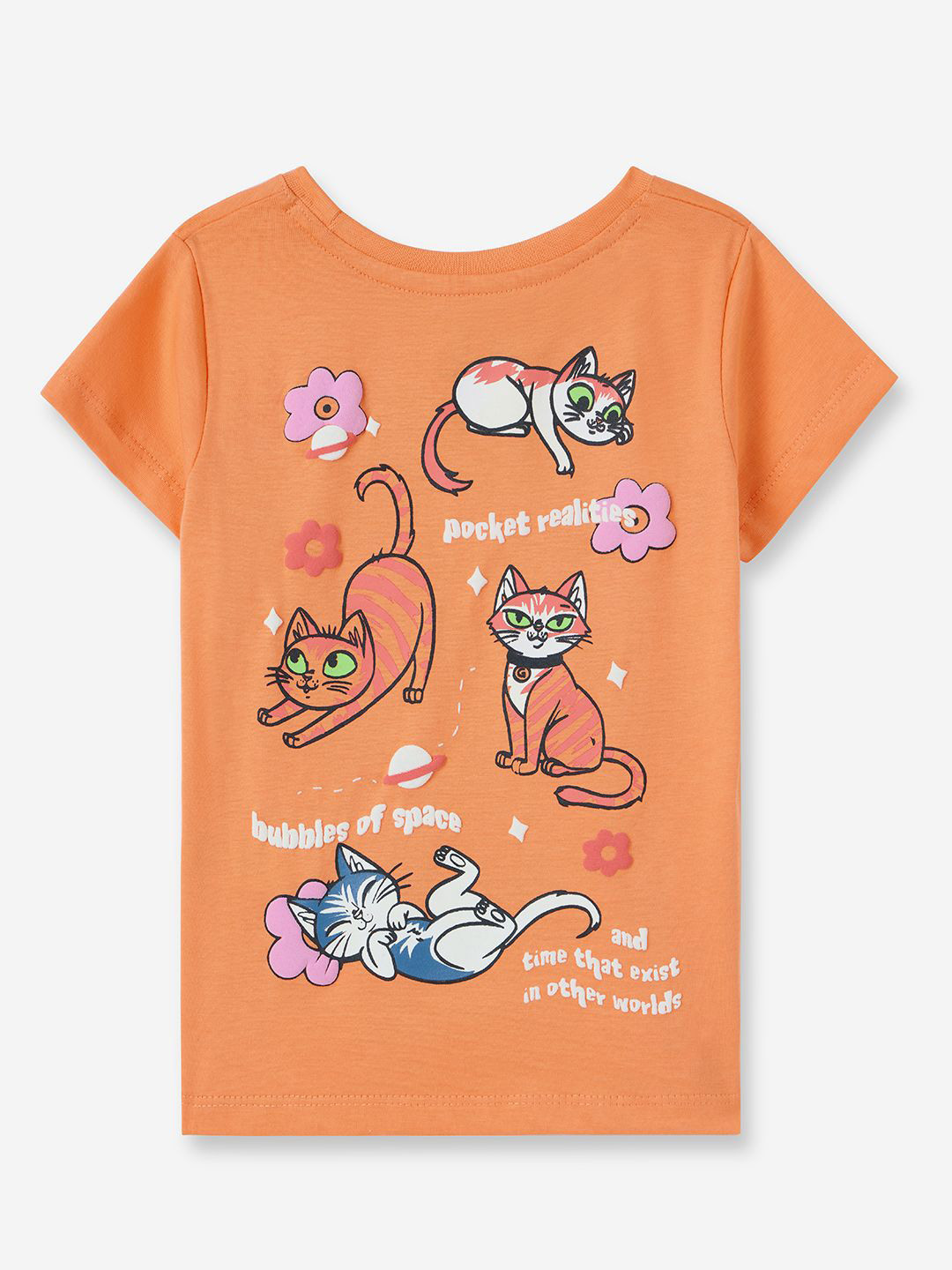 

The Souled Store Girls Typography Printed T-shirt, Orange