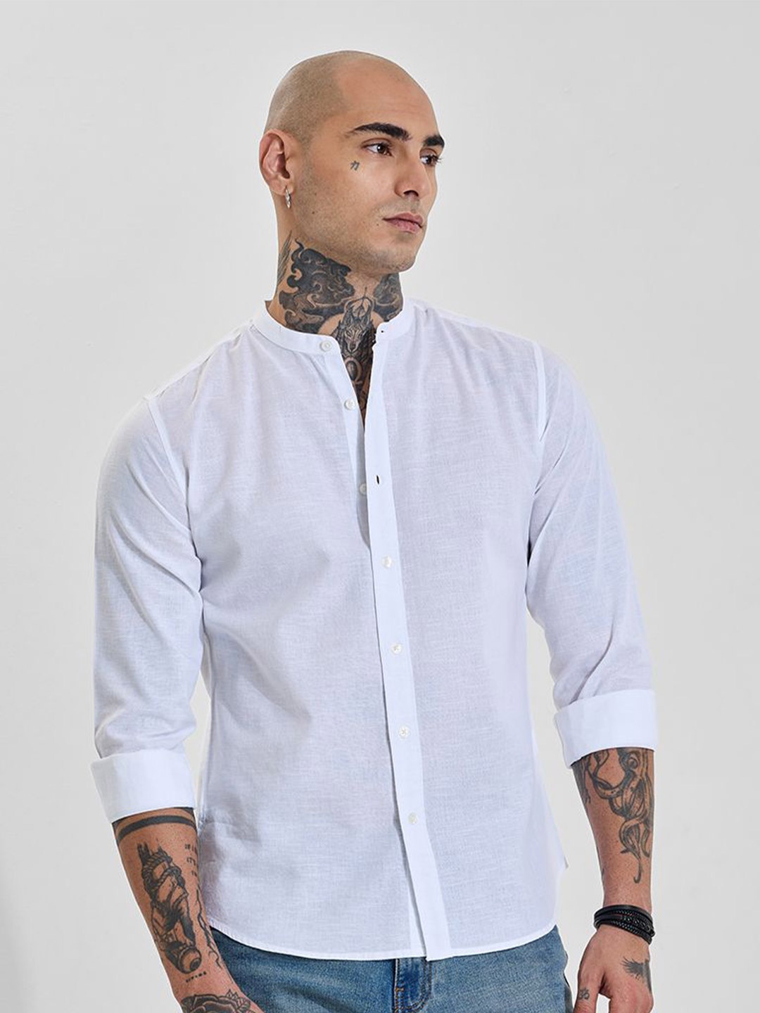 

Snitch Men Slim Fit Opaque Formal Shirt, White