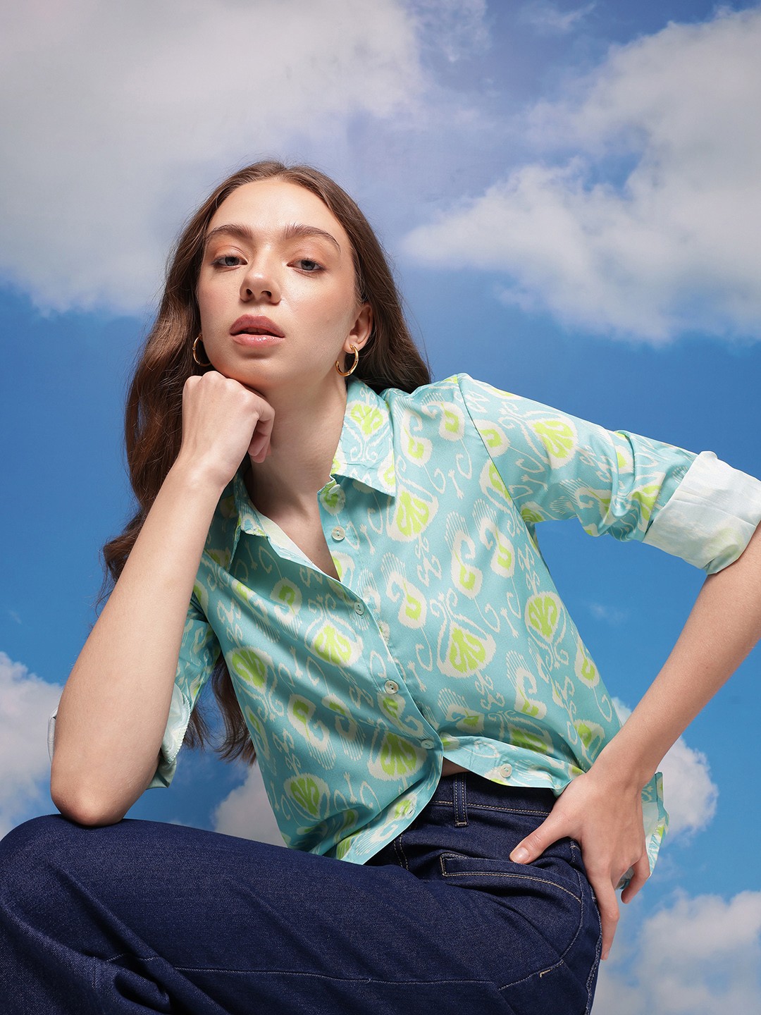 

CORSICA Abstract Printed Casual Shirt, Blue