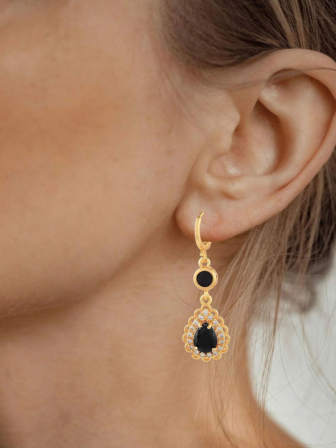 

MEMOIR Gold-Plated Floral Shaped Drop Earrings