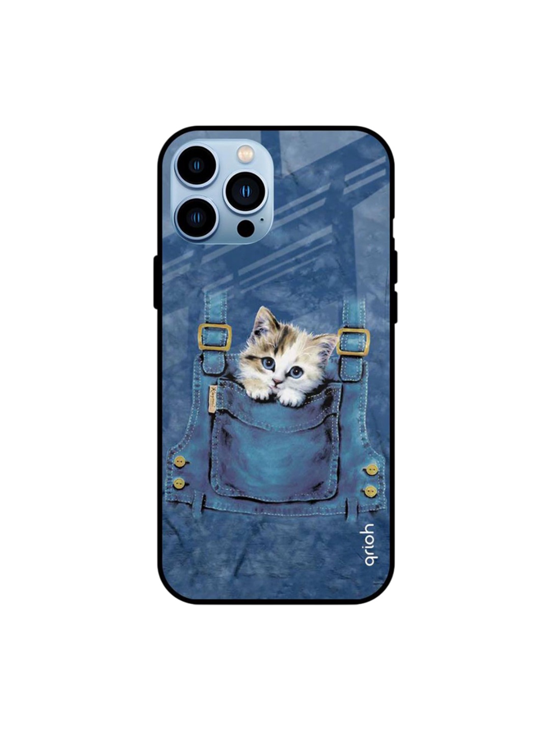 

QRIOH Quirky Printed iPhone 13 Pro Max Back Case Mobile Accessories, Blue