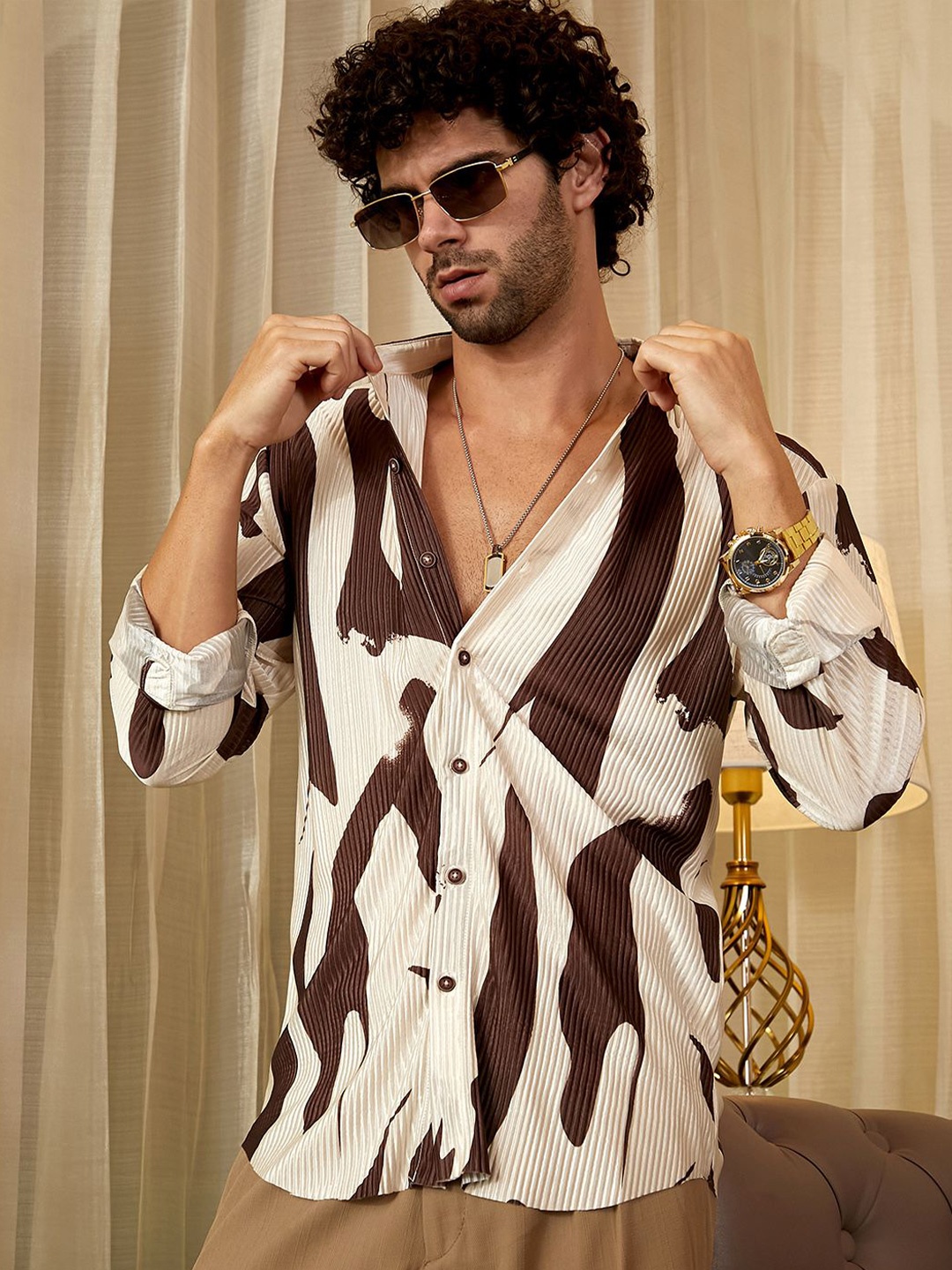 

Campus Sutra Men Comfort Opaque Printed Casual Shirt, Multi