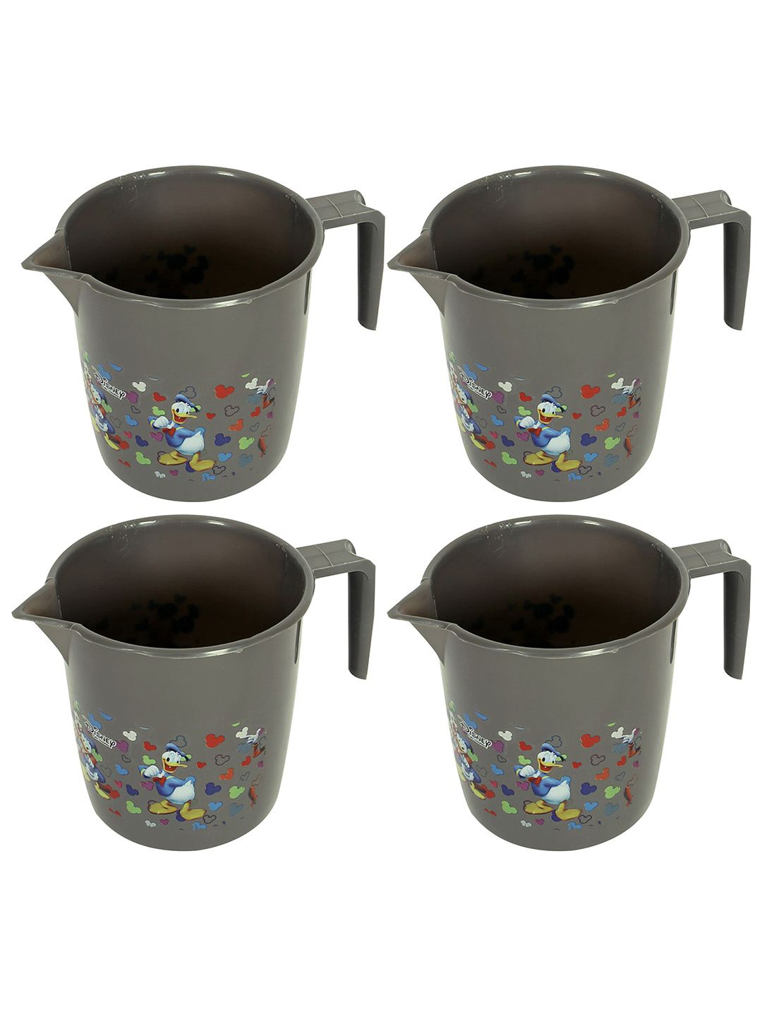 

Kuber Industries Grey & Red 4 Pieces Floral Printed Bath Mugs 1L Each