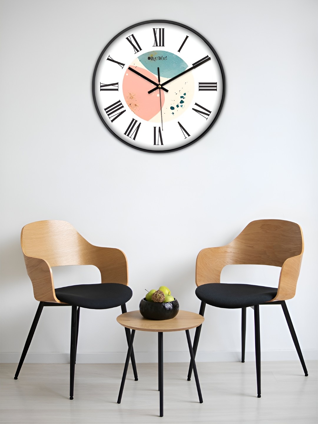 

OLIVE TREE Black & White Traditional Wall Clock