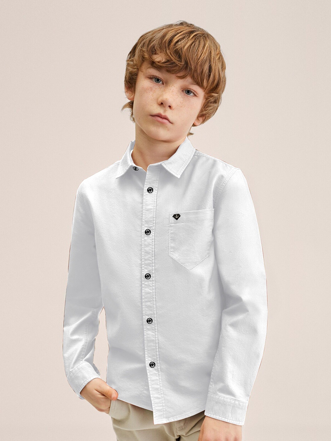 

SKY PEARL Boys Comfort Opaque Casual Shirt, White