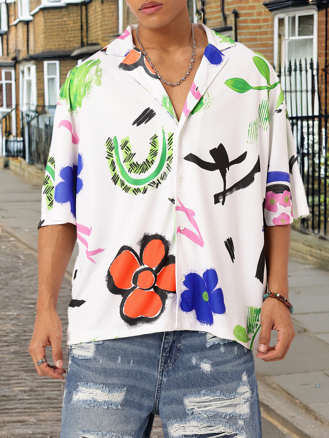 

Kook N Keech Street Savvy Printed Oversized Shirt, Multi