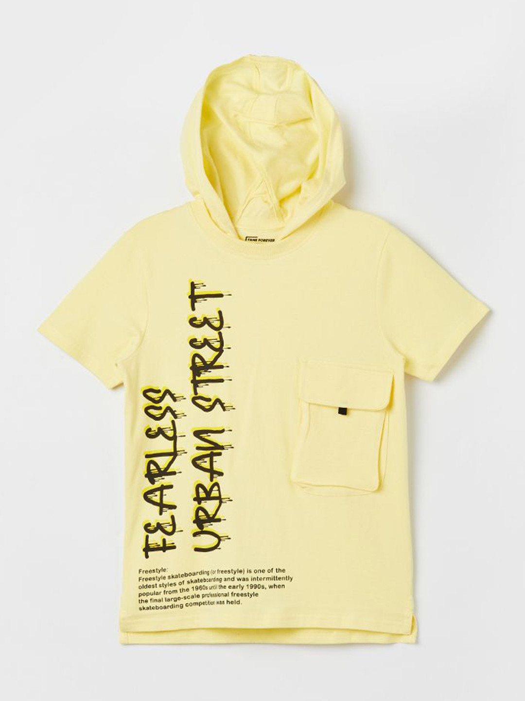 

Fame Forever by Lifestyle Boys Printed Hooded T-shirt, Yellow