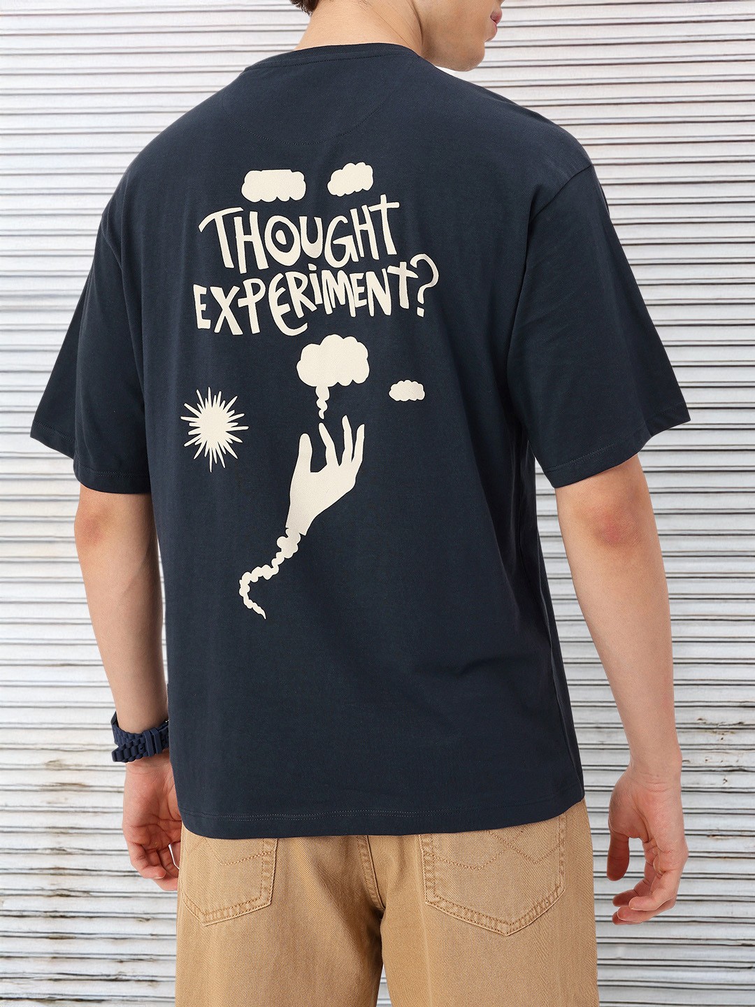 

Kook N Keech City Creative Printed Relaxed Fit T-shirt, Navy blue