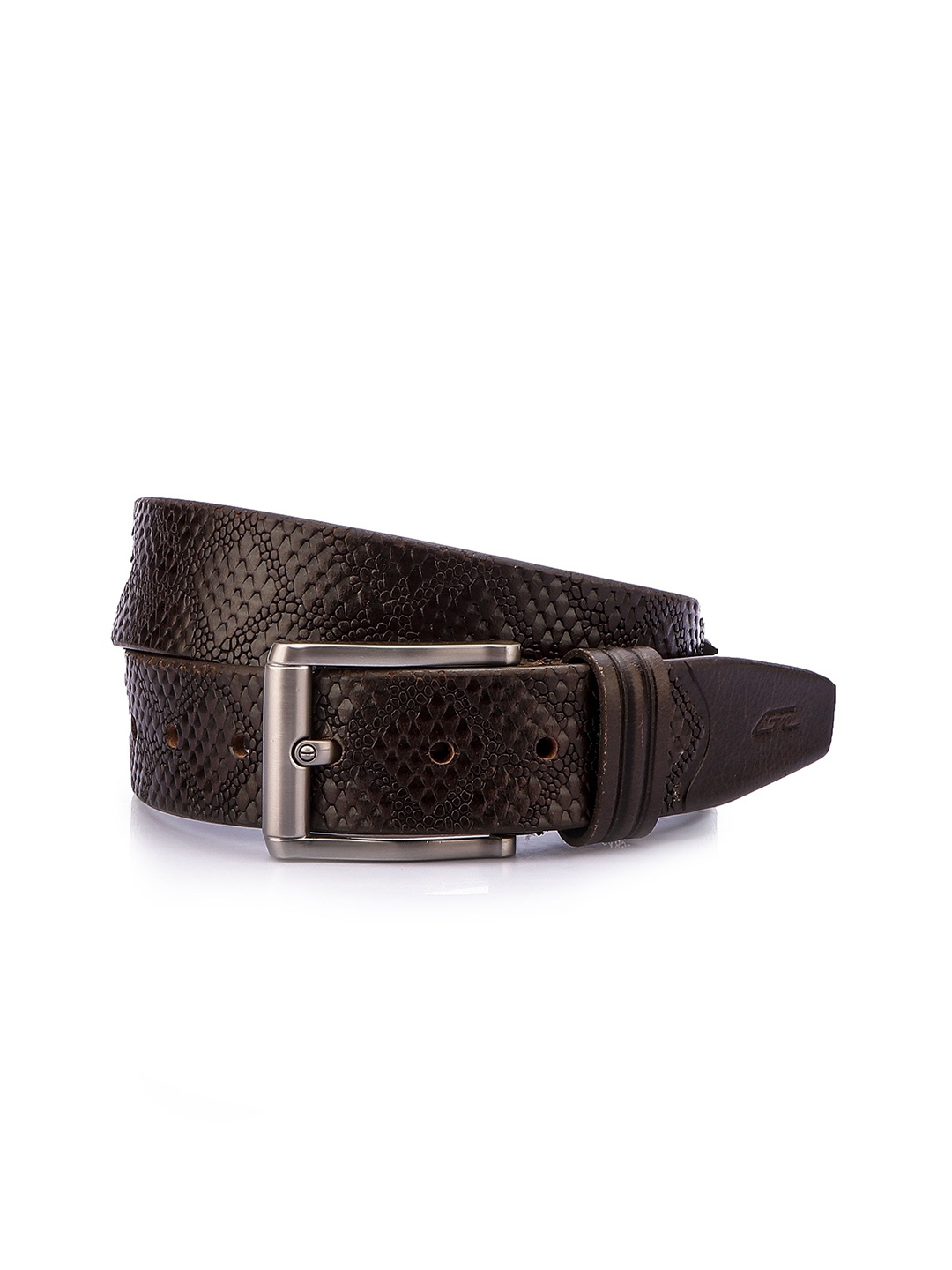 

GIL Men Textured Leather Formal Belt, Brown