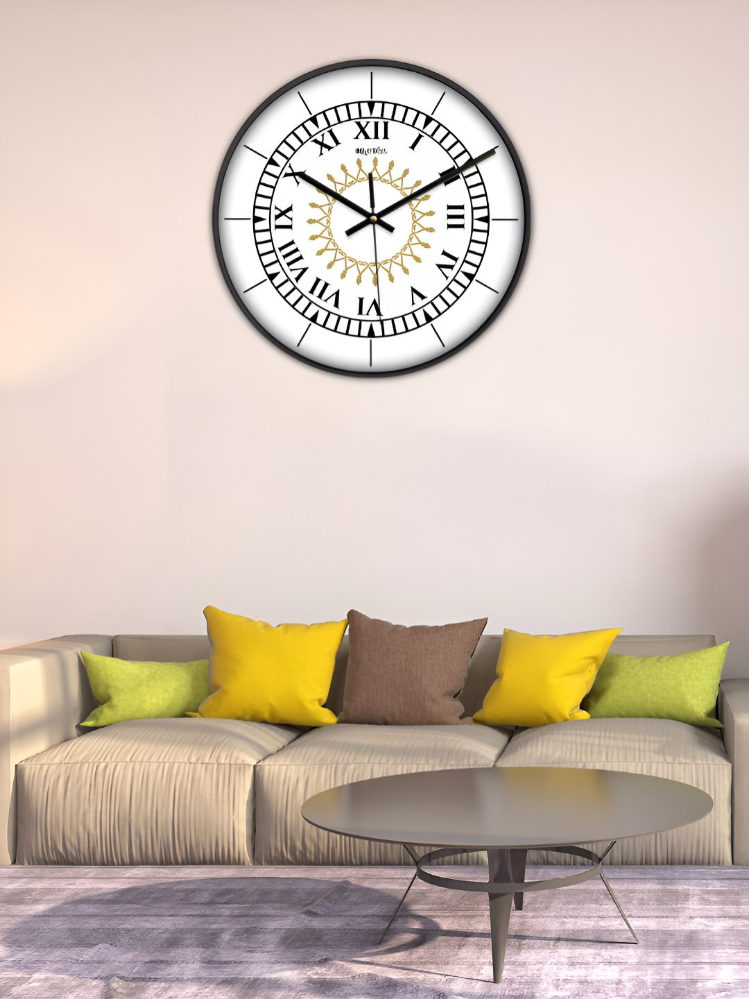 

OLIVE TREE Black & White Traditional Wall Clock