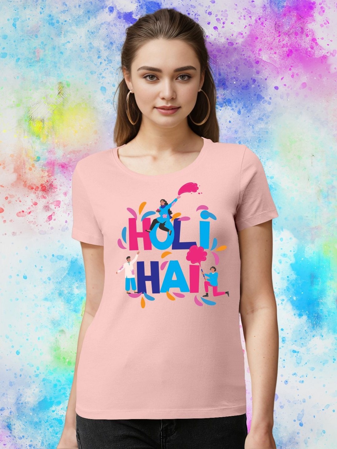 

Huetrap Women Printed T-shirt, Pink