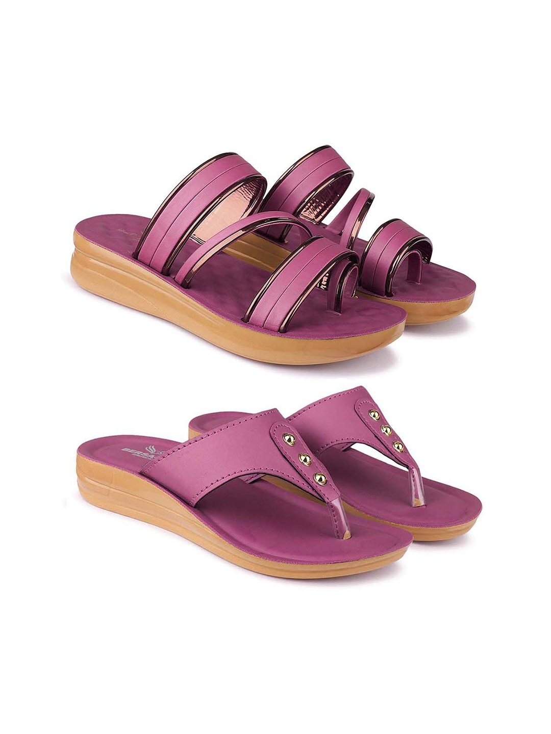 

BERSACHE Women Open Toe Flats, Purple