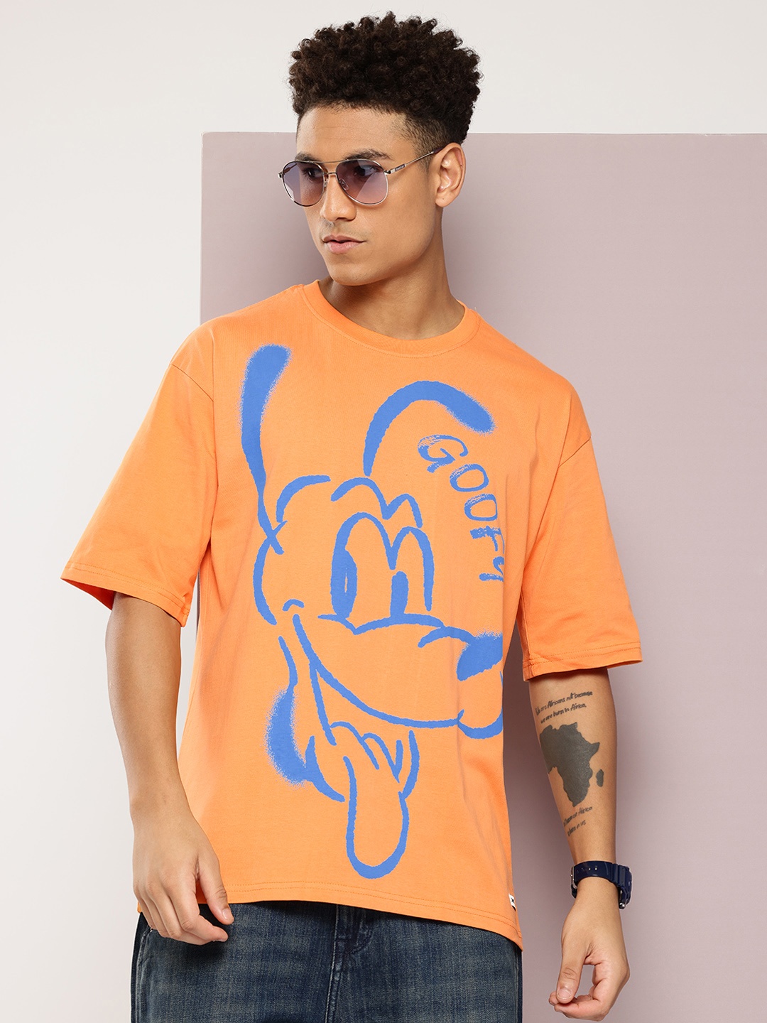 

Kook N Keech Toons Printed Drop-Shoulder Sleeves Pure Cotton T-shirt, Orange