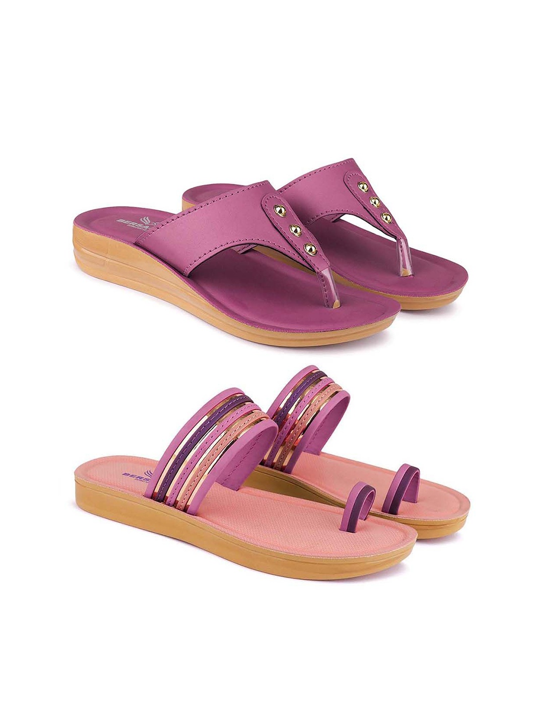 

BERSACHE Women Open Toe Flats, Purple