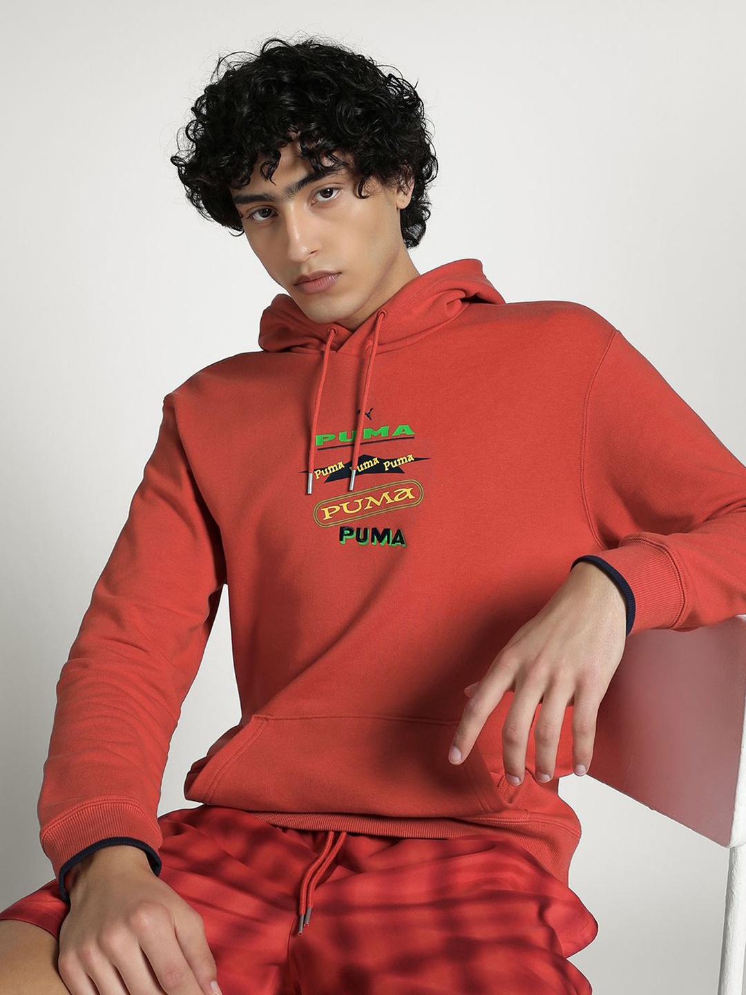 

Puma Road To Unity Graphic Printed Pure Cotton Hooded Sweatshirt, Red