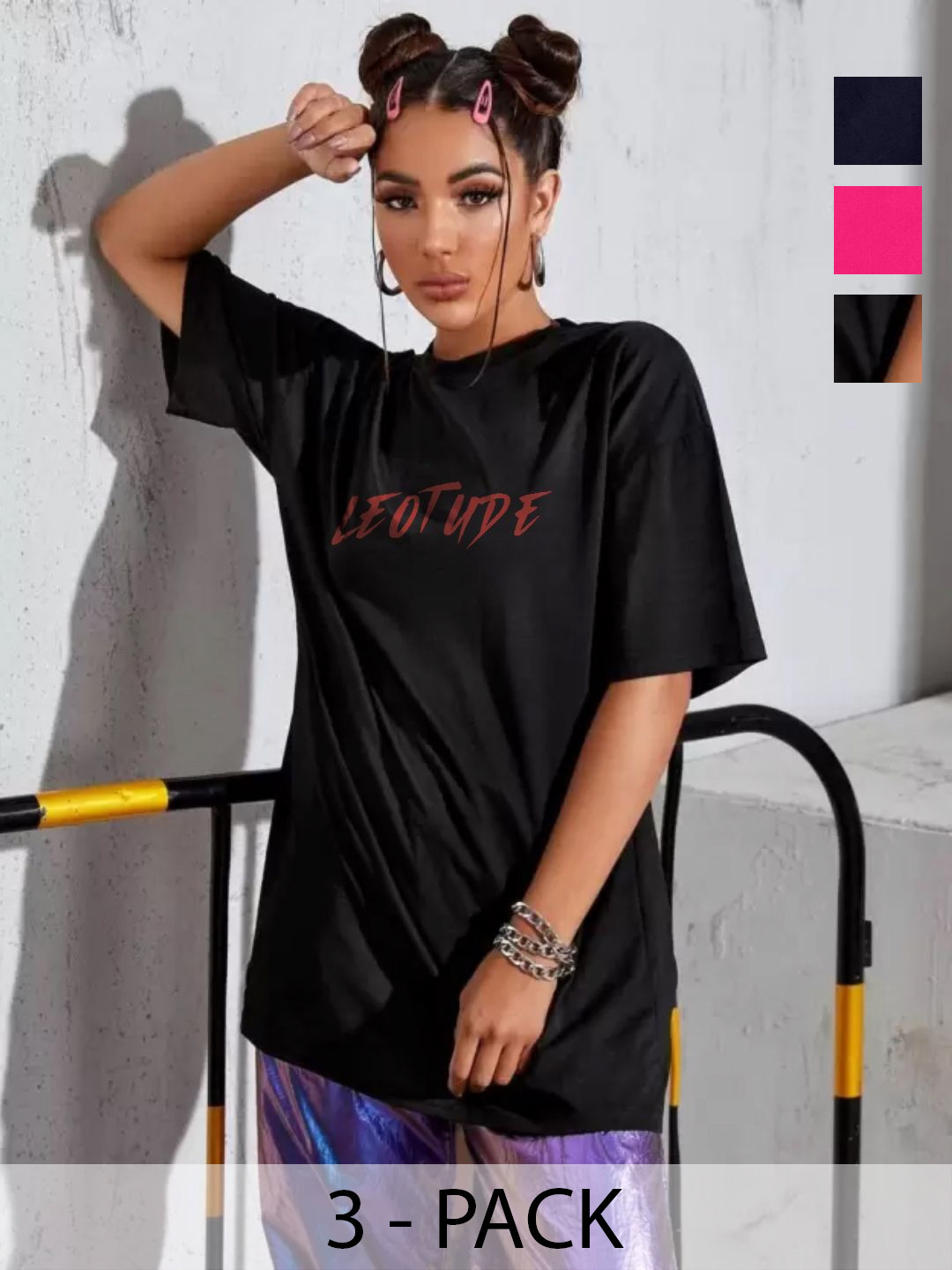 

Leotude Women 3 Printed T-shirt, Multi