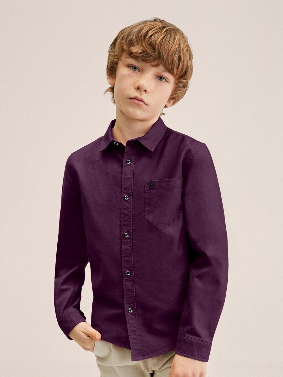 

SKY PEARL Boys Comfort Opaque Casual Shirt, Purple