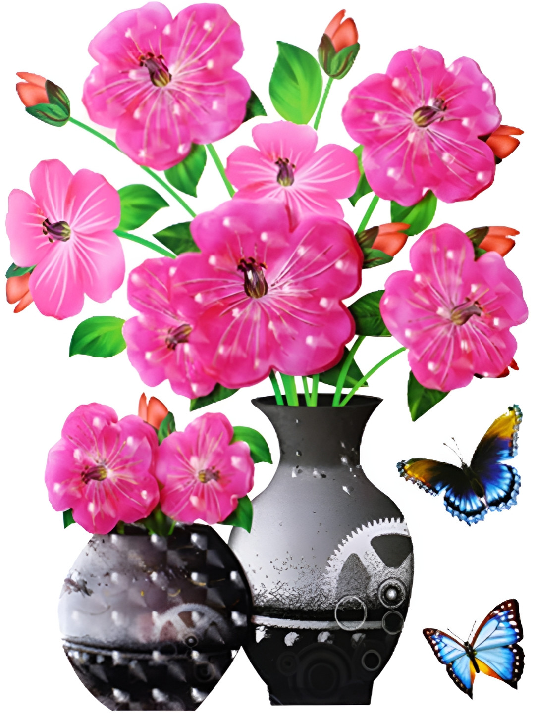 

Jaamso Royals Pink & Green 3D Floral Printed Self Adhesive Wallpaper