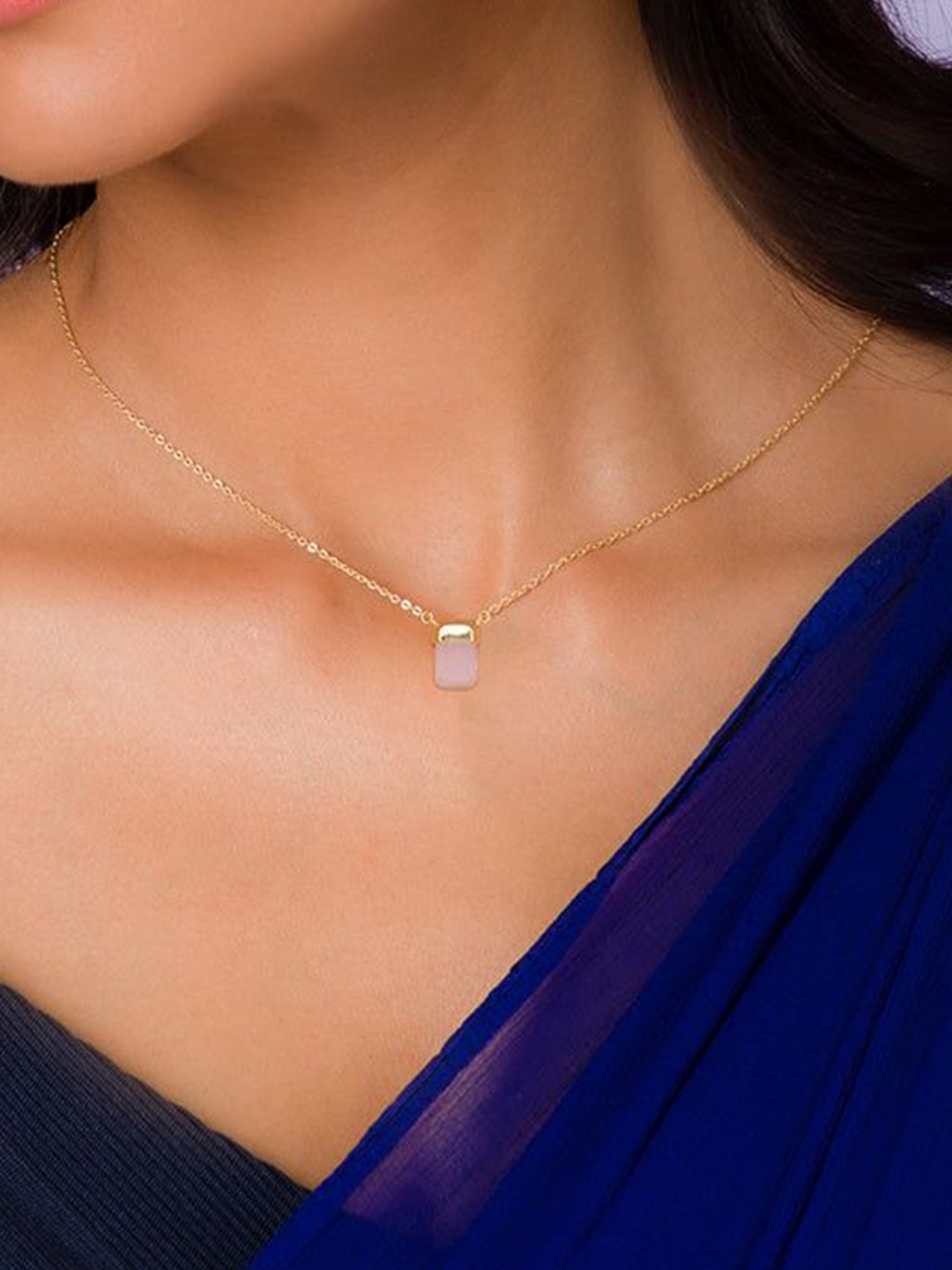 

GIVA 925 Sterling Silver Gold-Plated Artificial Stones Studded Chain