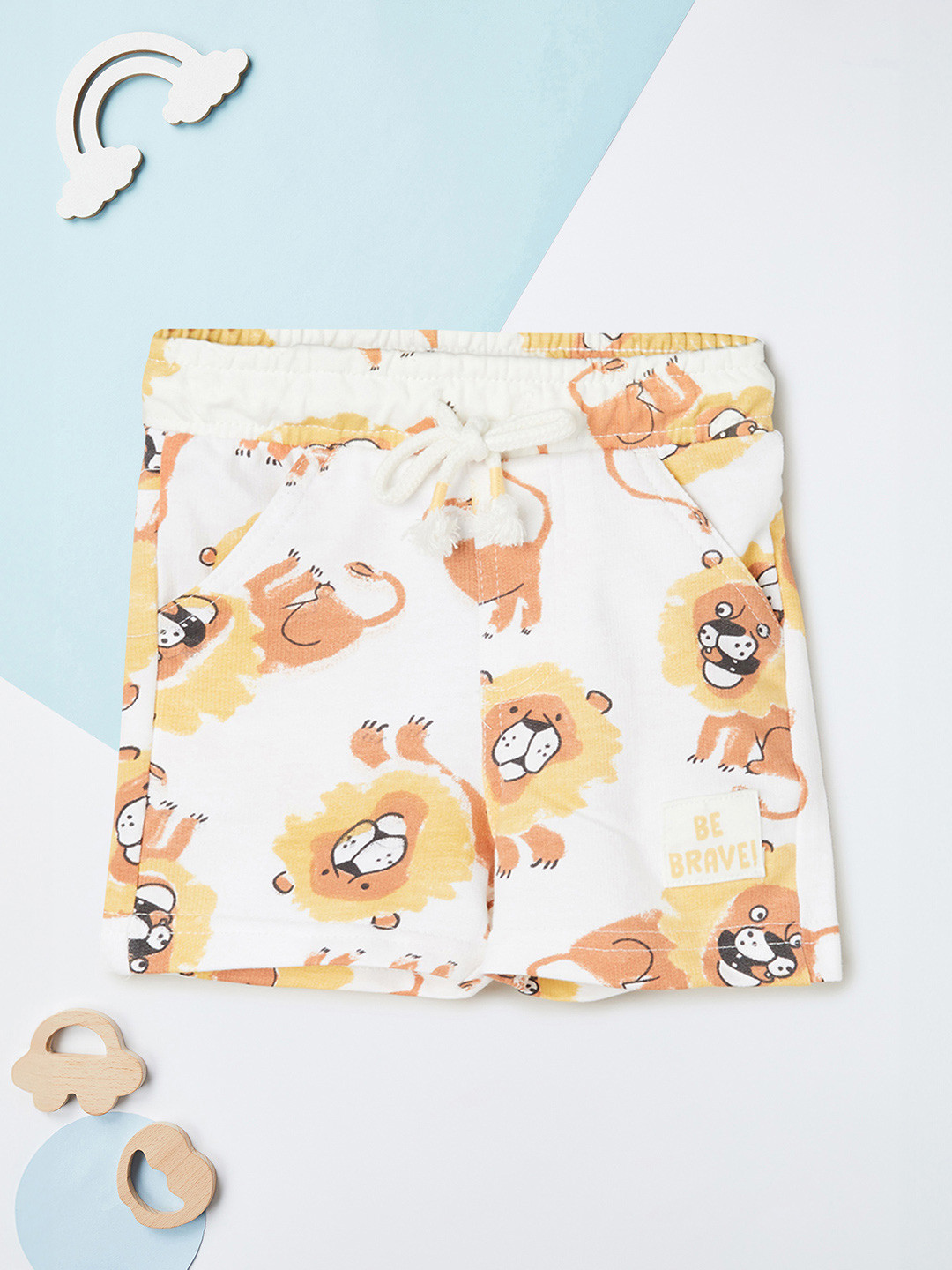 

max Boys Conversational Printed Shorts, White