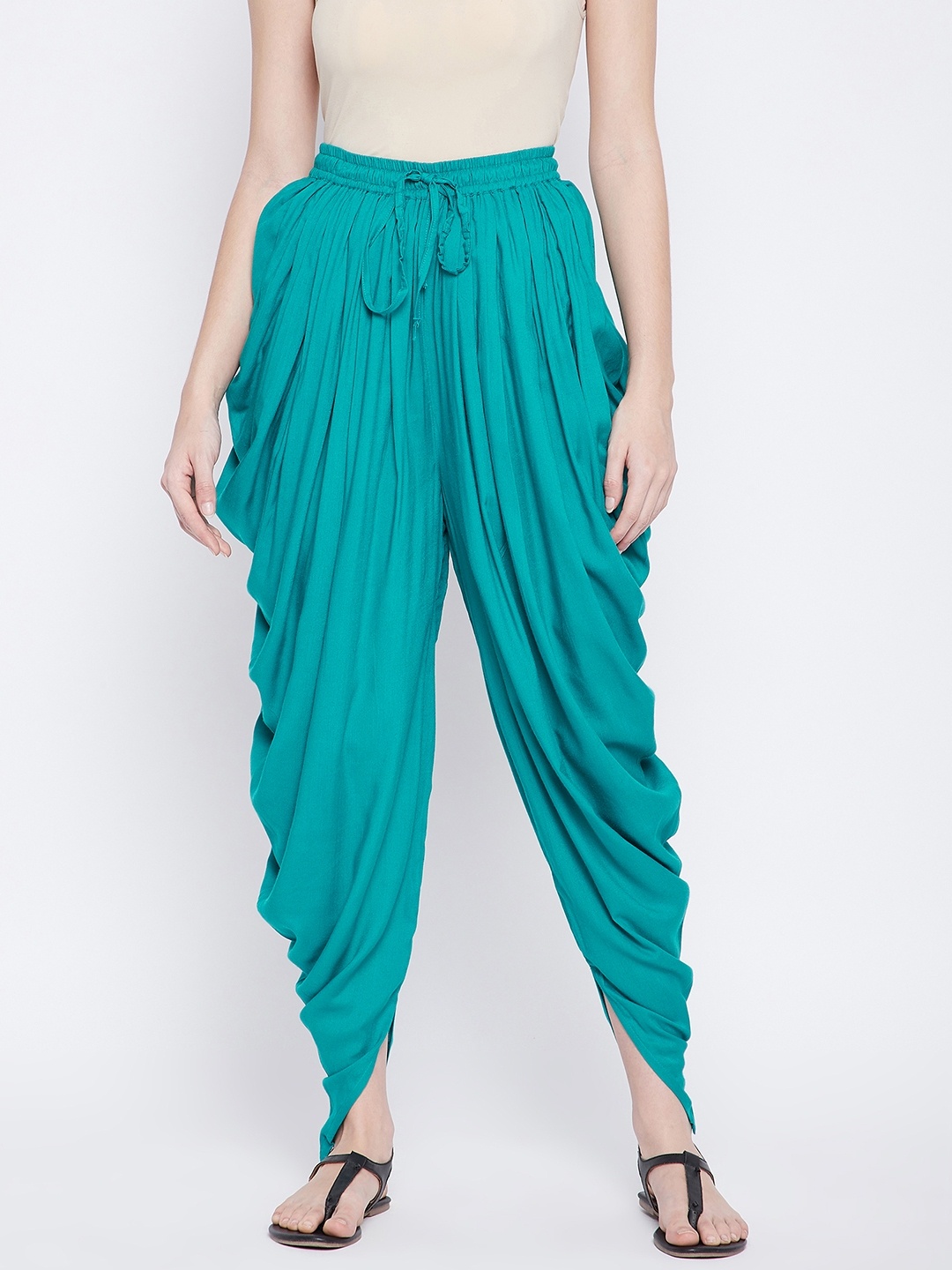 

Castle Lifestyle Women Solid Dhoti Pants, Turquoise blue