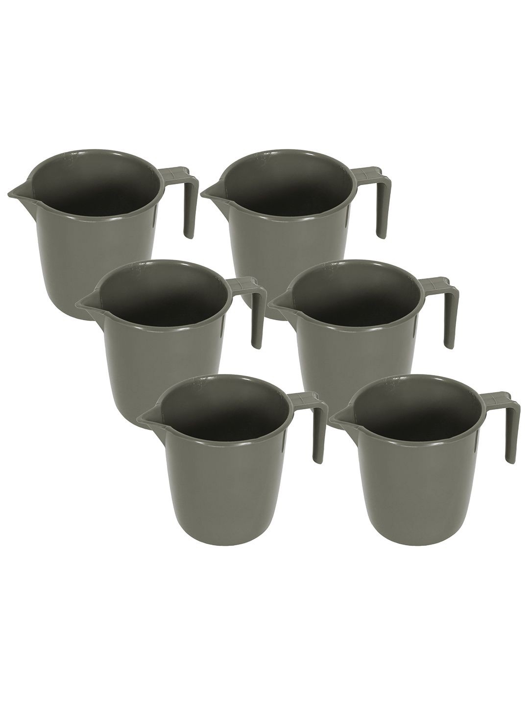 

Kuber Industries Grey 6 Pieces Glossy Bath Mugs 1L Each