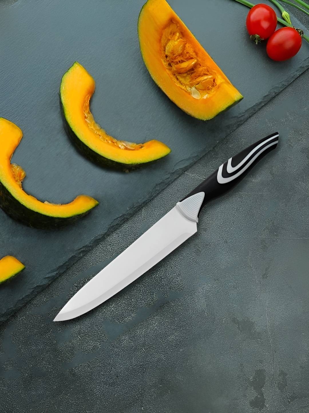 

MACHADO Silver-Toned and Black Stainless Steel Knife