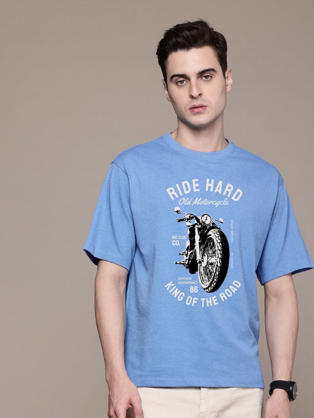 

Moda Rapido Men Printed Pockets T-shirt, Blue